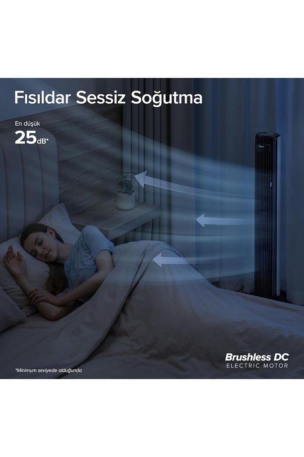 Kule Tipi Çok Sessiz 25DB Vantilatör Sıcağa Duyarlı Kumandalı - 4
