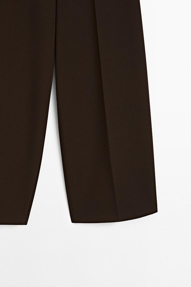 Yüksek bel geniş paça pantolon - 7
