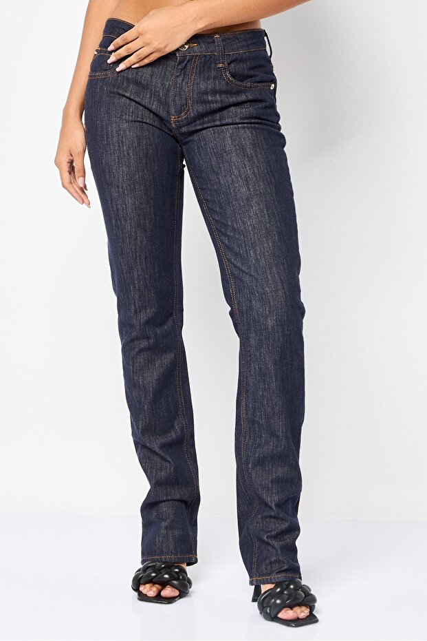 Women Regular Fit Plain Stretchable Jeans, Navy