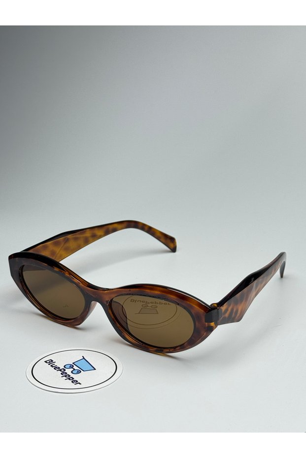 Pradix V4 Leopard Sunglasses Coffee Glass Color Cateye Frame 54 Ekartman