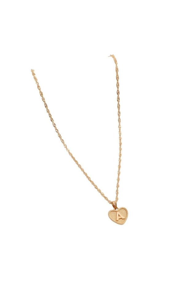Letter "A" Heart Pendant Clavicle Necklace Minimalist Love Design for Women