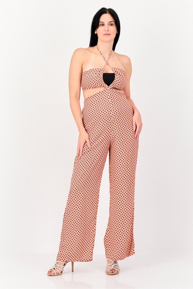 Pelin Yar x Women Allover Print Sleeveless Jumpsuit, Multicolor