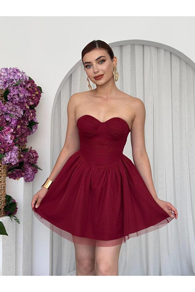 Xoxa Straplez Elbise - 4