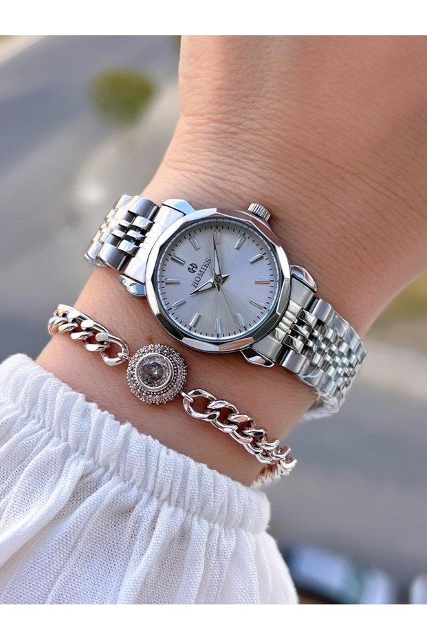 Steel Cord 2 Years Warranty 30 Mt Water Resistant Women Wrist Watch+Bracelet Hm.B26416.1