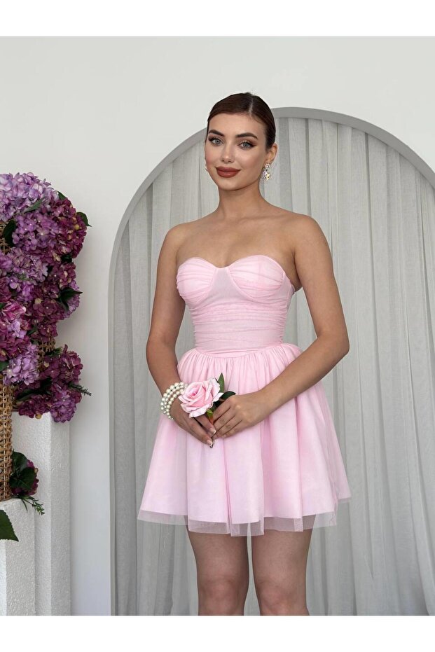 Xoxa Straplez Elbise - 7