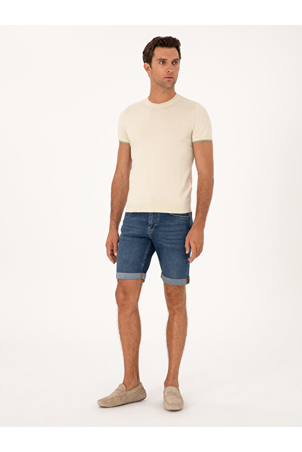 Açık Mavi Regular Fit Jean Şort 50268698-DN0022 - 1