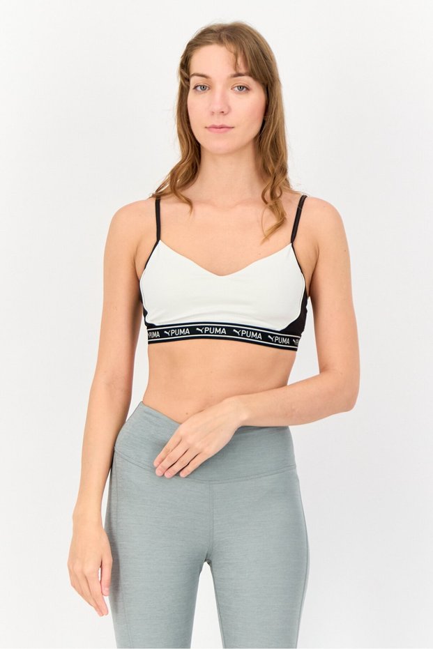 Women Brand Logo Padded Sports Bra, Multicolor