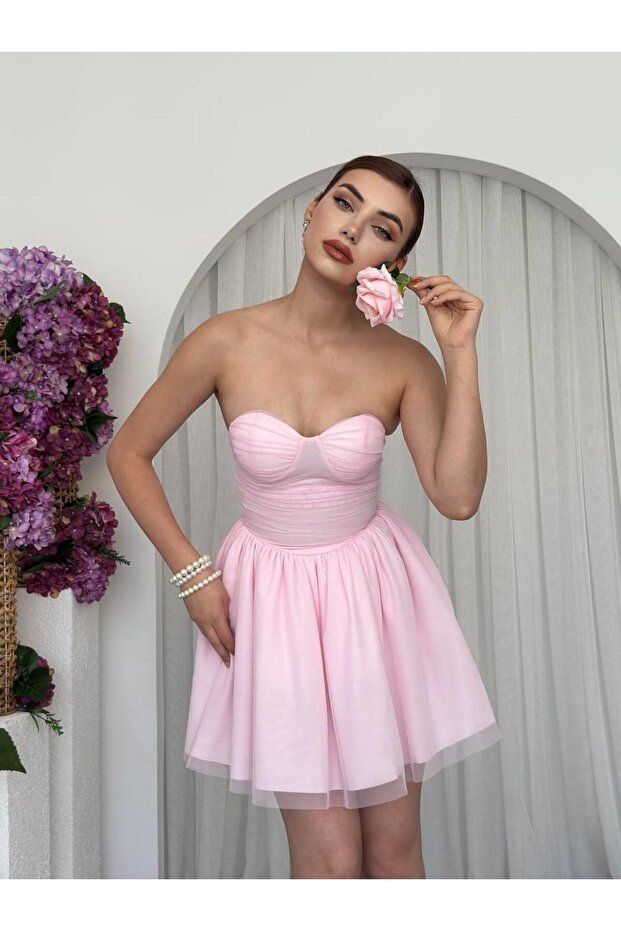 Xoxa Straplez Elbise - 8