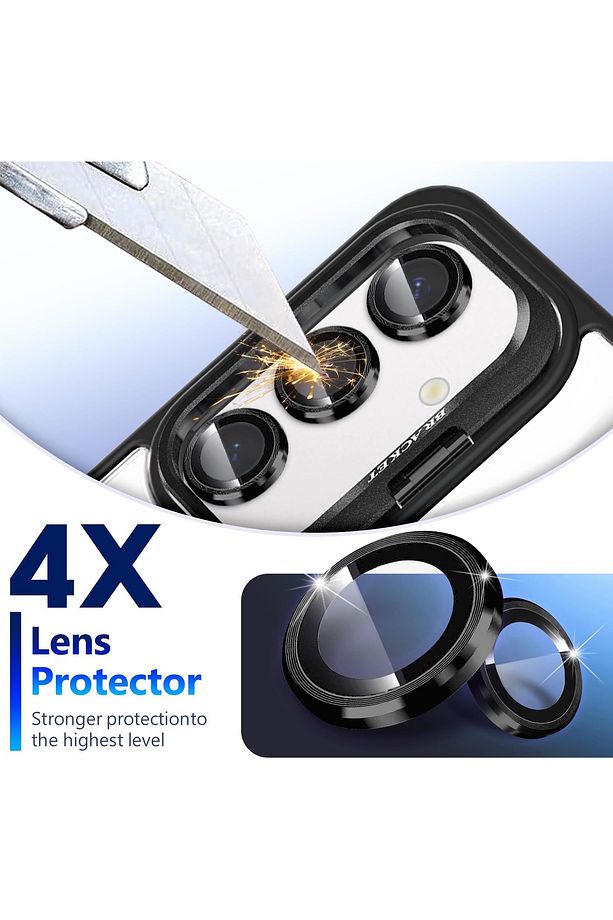 Samsung Galaxy A55 Kılıf Standlı Mika Magsafe Hassas Buton Metal Tuşlu +Kamera Lens Cam Hediyeli Set - 4