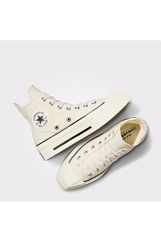 Chuck 70 De Luxe Squared Unisex Krem Platform Sneaker - 6