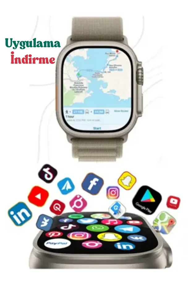DT Ultra 2 Android Watch WiFi Navigasyon Uygulama Market Destekli Mesaj Yanıt - 1