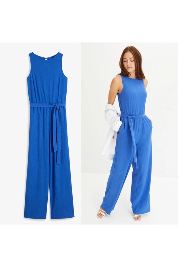 Women's Jumpsuit Sleeveless Belted