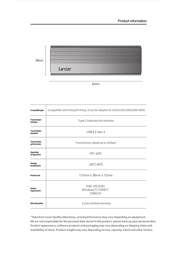 E300 M.2 NVMe SSD Muhafaza Adaptörü, USB 3.2 Gen 2 (10 Gbps), M Key/B+M Key ile Uyumlu - 8