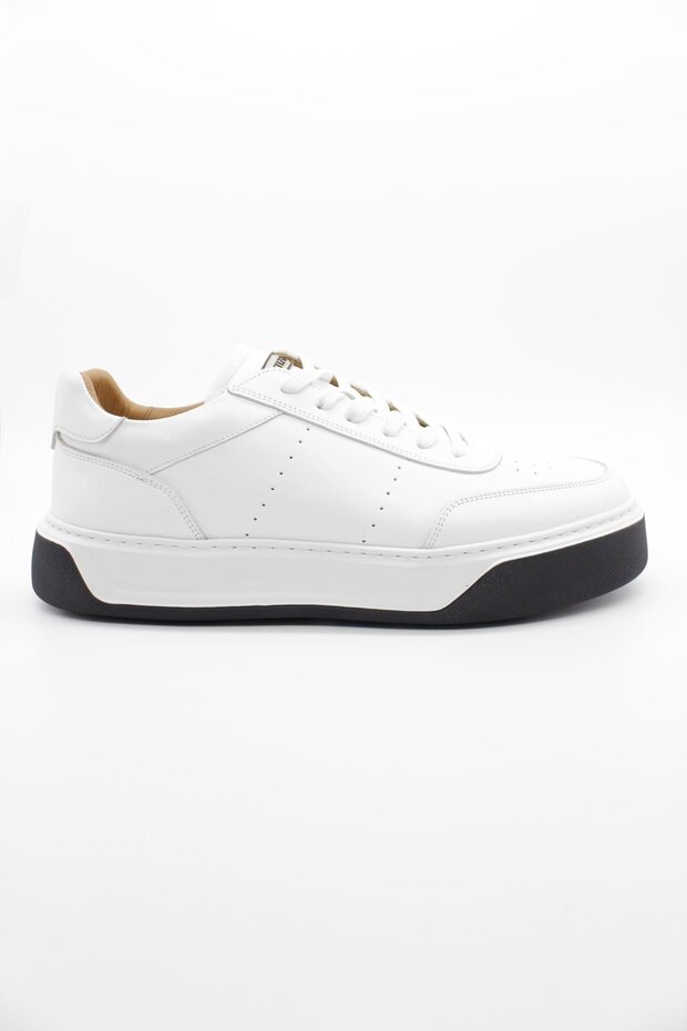 Men's White Lace-Up Antique 100% Leather Casual Shoes 1033250164