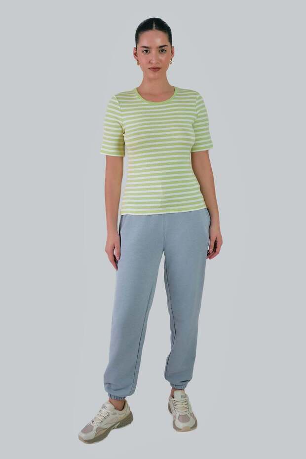 Slim Striped 1X1 Ribbed T-Shirt