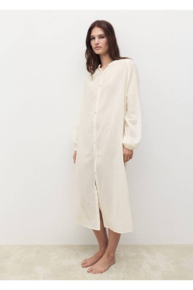 Düğmeli pamuklu tunik - 2