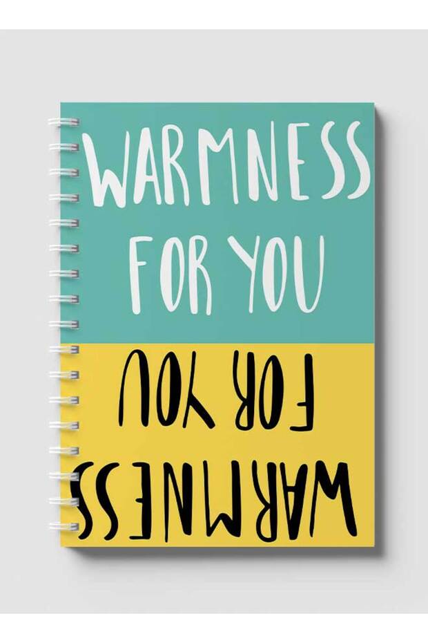 دفتر ملاحظات حلزوني مع غلافين أمامي وخلفي صلبين بتصميم نص "Warmness for You"