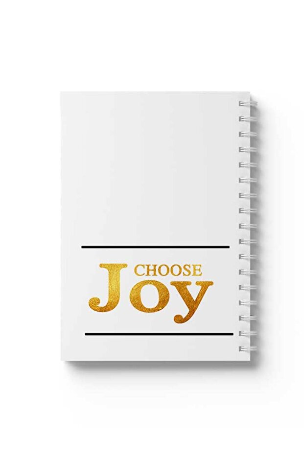 دفتر ملاحظات حلزوني مع غلافين أمامي وخلفي صلبين بتصميم Choose Joy