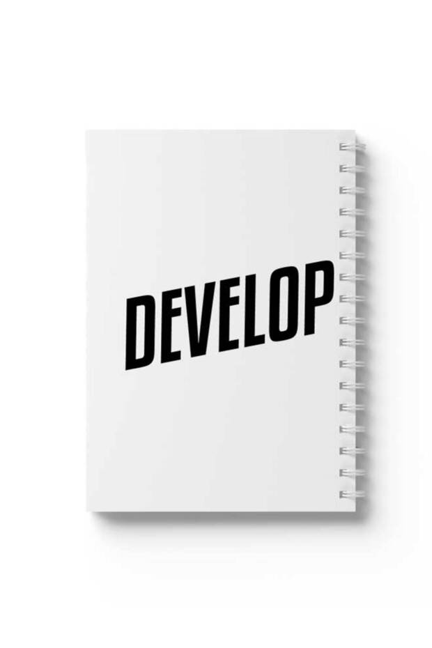 Spiral Notebook with Front and Back Hard Covers Featuring Develop Design - 1