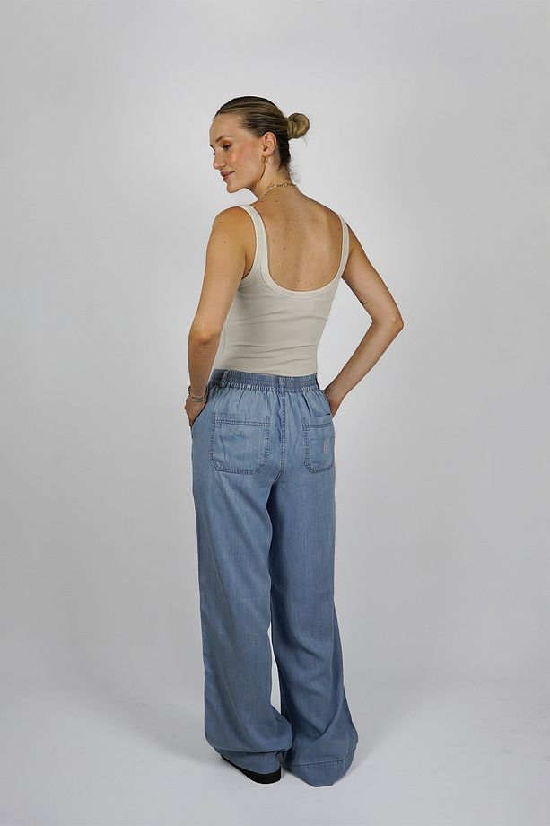 Bambu Yumoş kumaş mavi kot pantolon - 3