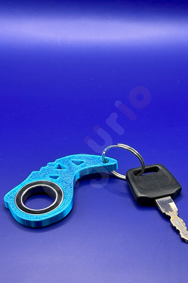 سلسلة مفاتيح Keyrambit باللون الأزرق النيون / حلقة مفاتيح قابلة للدوران - 1