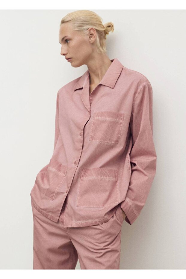 Garment dyed pamuklu gömlek - 1