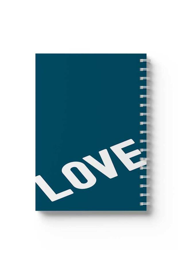 Spiral Notebook with Front and Back Hard Covers Featuring Love Design