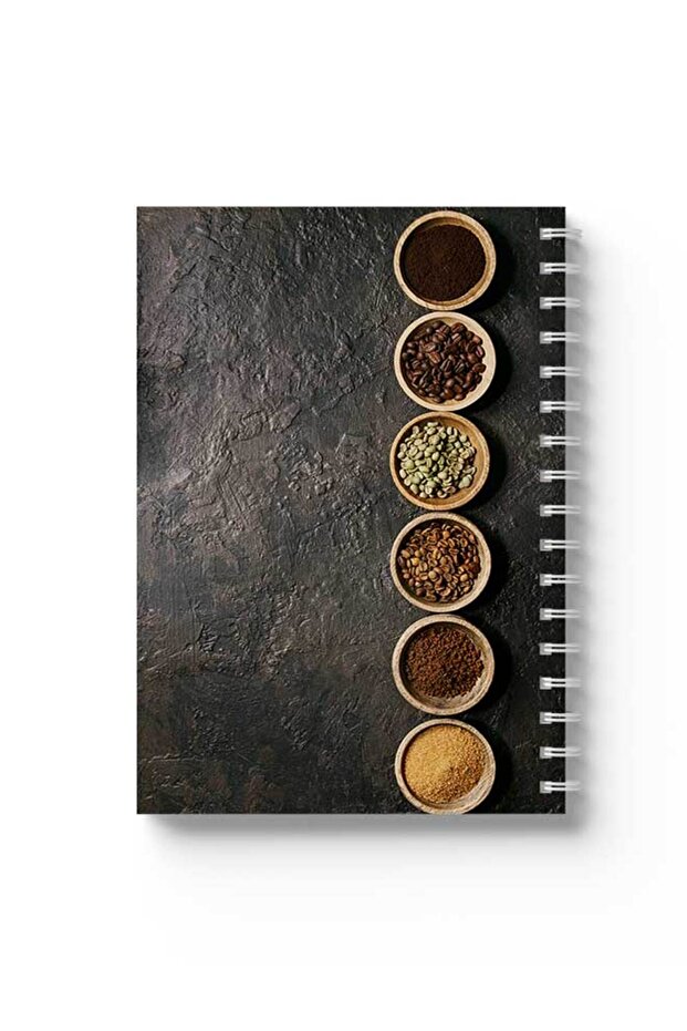 دفتر ملاحظات حلزوني مع غلافين أمامي وخلفي صلبين بتصميم التوابل