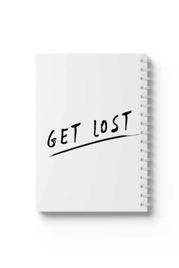 دفتر ملاحظات حلزوني مع غلافين أمامي وخلفي صلبين بتصميم "Get Lost"