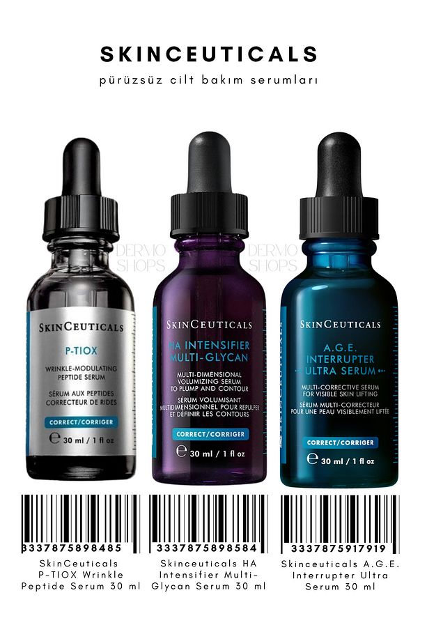 Prüzsüz Cilt Bakım Seti -4 | P-tiox 30 ML - HA ulti-Glycan 30 ML - Interrupter Ultra 30 ML Serum |DS - 1