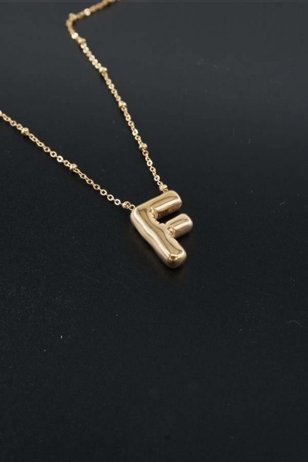Women's 316 L Stainless Steel Balloon Letter Necklace F