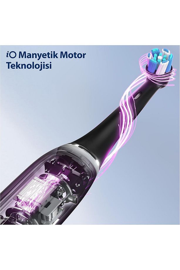iO - 3 Siyah Şarjlı/Elektrikli Diş Fırçası, 1 Diş Fırçası Başlığı, Tasarımı - 4