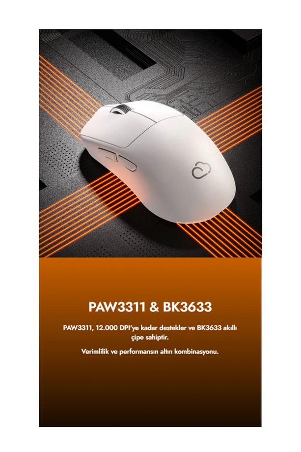 Eweadn X23 Pro Superlıght Paw3311 12000dpı Kablosuz Oyuncu Mouse Grıptape & Skates - 2