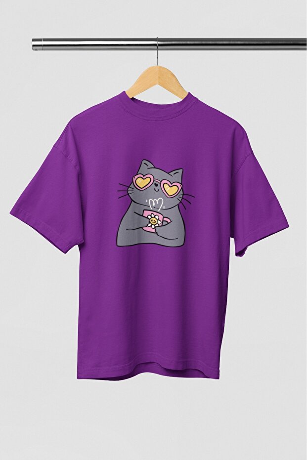 Men/Women Cat9 Transfer Printed Round Neck Short Sleeve T-Shirt