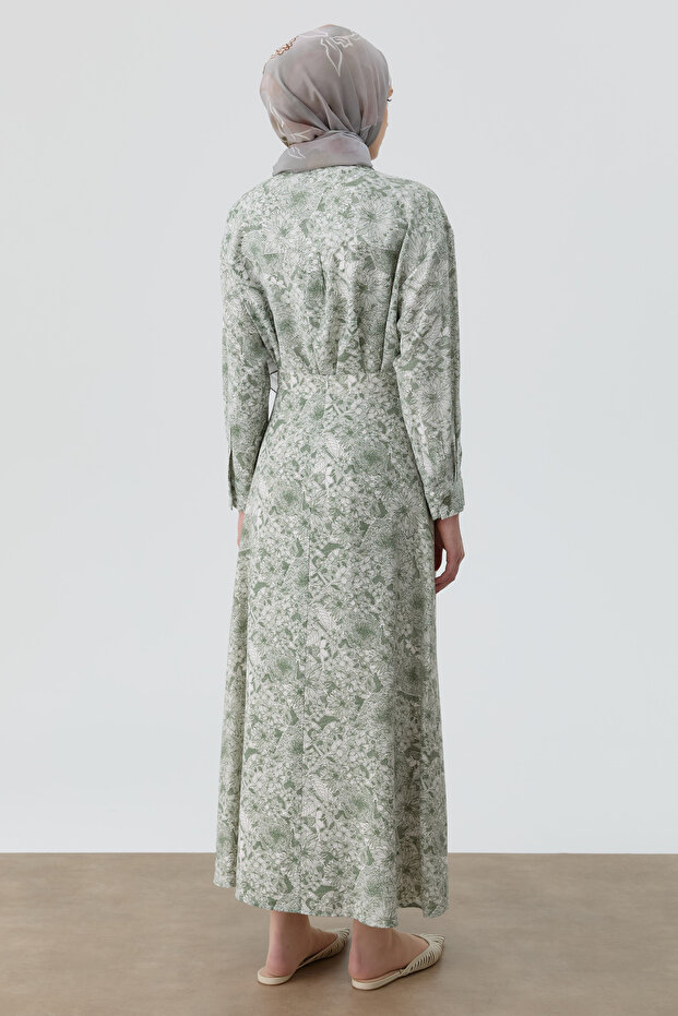 Multi Çiçek Desenli Çan Etek - Mint - 6