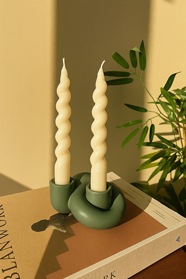 İki Oluklu Düğüm Şamdan & Mumluk - 1