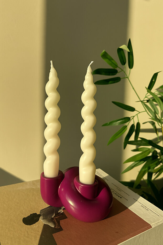 İki Oluklu Düğüm Şamdan & Mumluk - 1