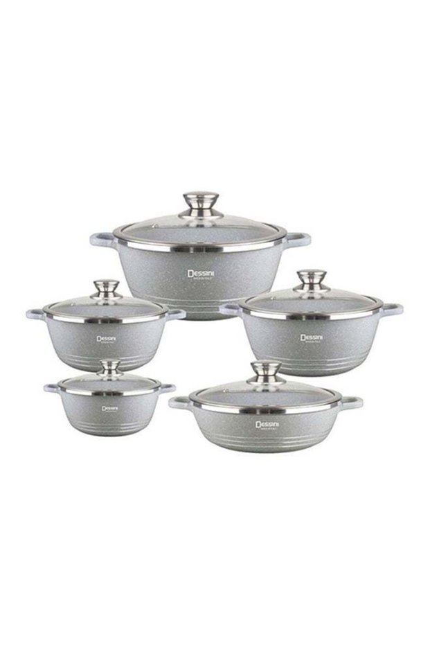 10-Piece Cookware Set Grey 32cm