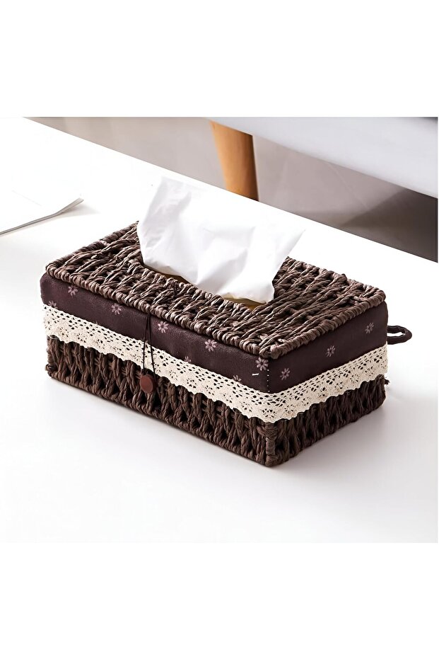 Woven Tissue Box with Cover, Perfect for Living Room, Bathroom, Home, Office