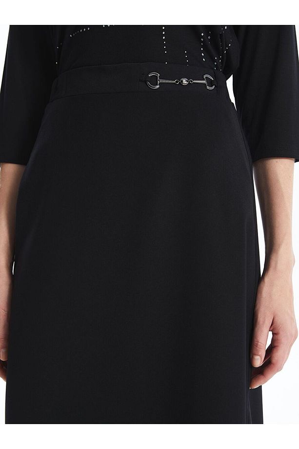 LCW Grace Beli Lastikli Standart Fit Kadın Etek - 3