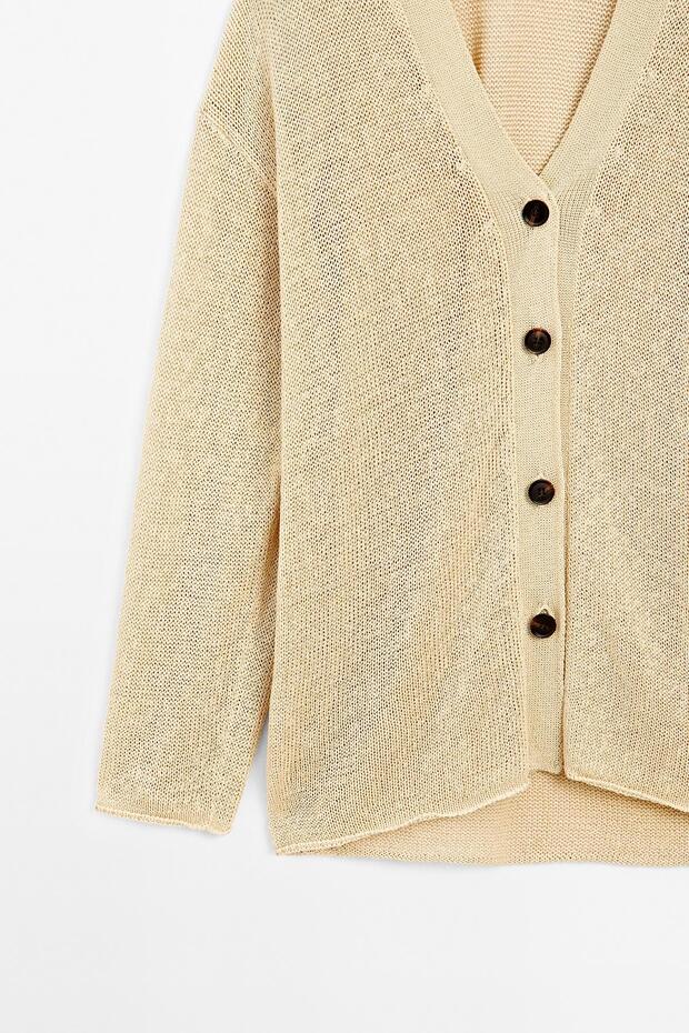 Oversize ince triko hırka - 7