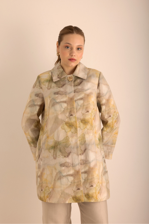 Desenli Keten Kap - 2