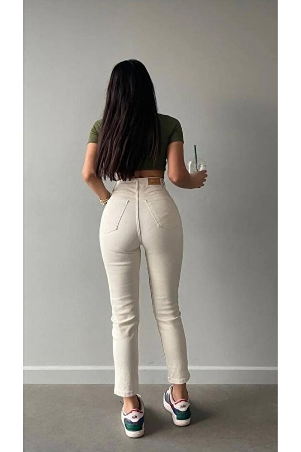 School Trousers Mom Jeans High Waist Lycra /Y.E.N.I S.E.Z.O.N