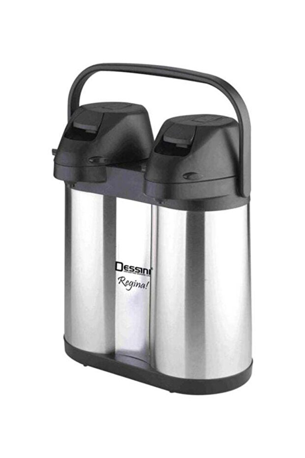 Regina Stainless Steel Double Flask Silver/Black