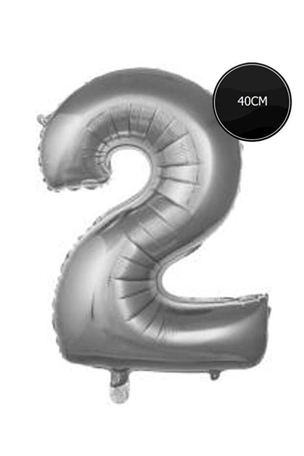 40cm Number 2 Foil Balloon Silver