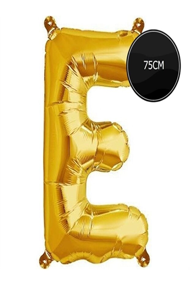 75cm Letter E Foil Balloon Gold