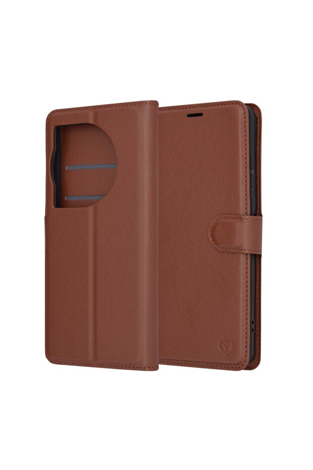 OnePlus 12 Case - Leather Folio - Brown - 1