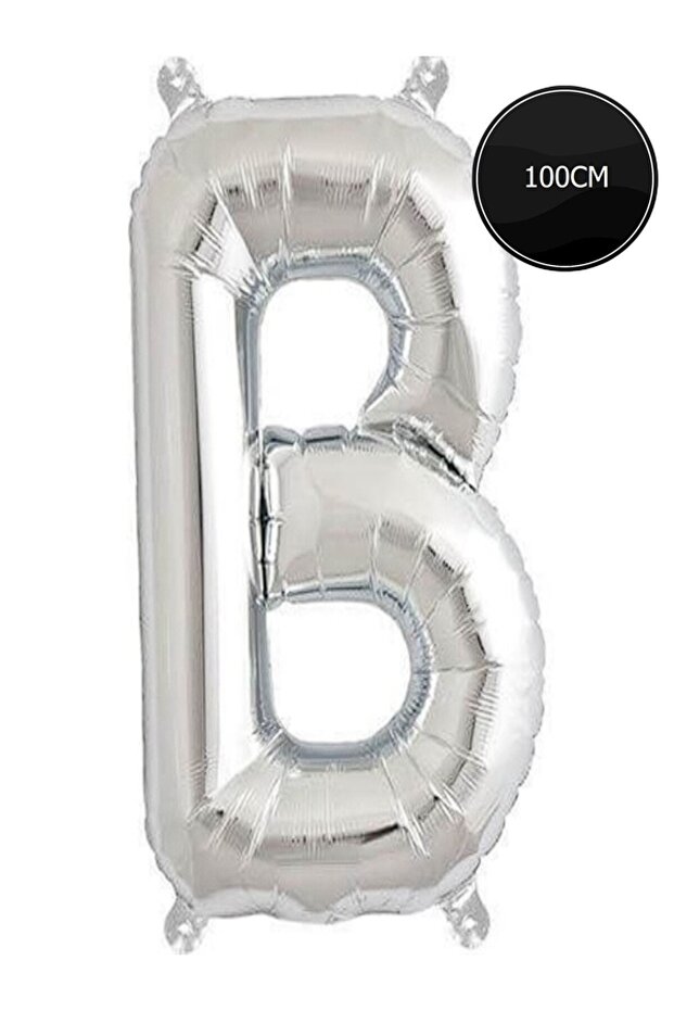 100cm Letter B Foil Balloon Silver