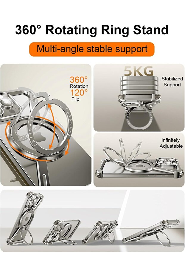 غلاف هاتف متوافق مع هاتف iPhone 16 Pro Max، حامل دوار 360 درجة - 5