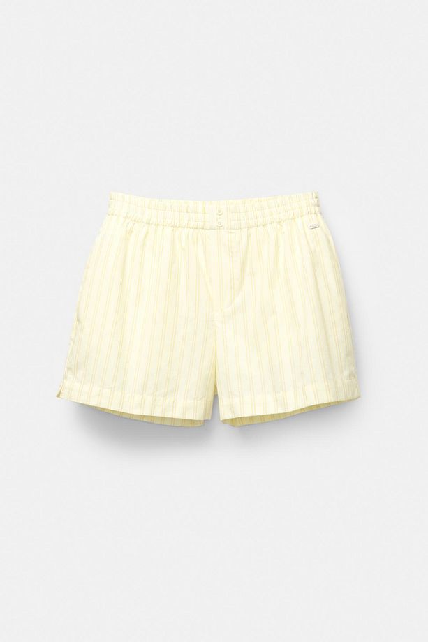 Çizgili poplin şort - 6
